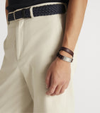 Dunhill double wrap leather bracelet with silver ID tag - British product