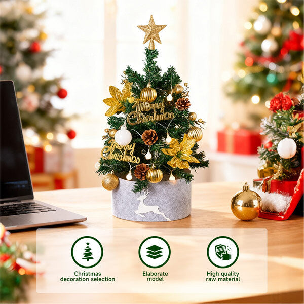 Livingandhome tabletop Christmas tree with multicolour lights 57.5cm, UK version