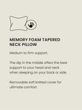 Tapered neck memory foam pillow (British brand)