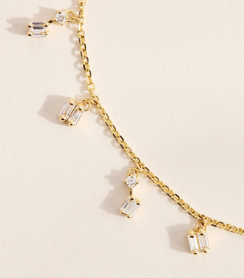 Suzanne Kalan cascade diamond necklace yellow gold (British brand)