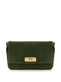 Apatchy Green Maisie Midi mink suede bag - British product