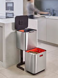 Joseph Joseph Silver Totem Max 60L waste and recycling bin, UK version