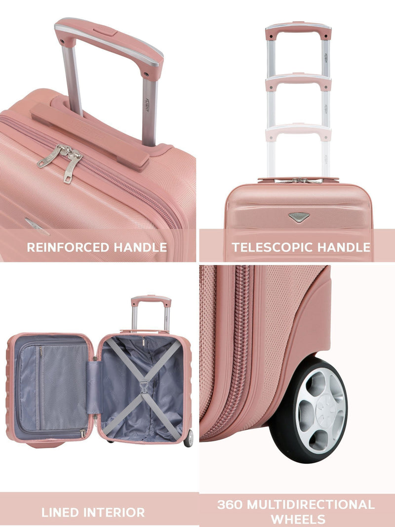 Flight Knight underseat cabin luggage Rose Gold 45x36x20cm, imported from the UK