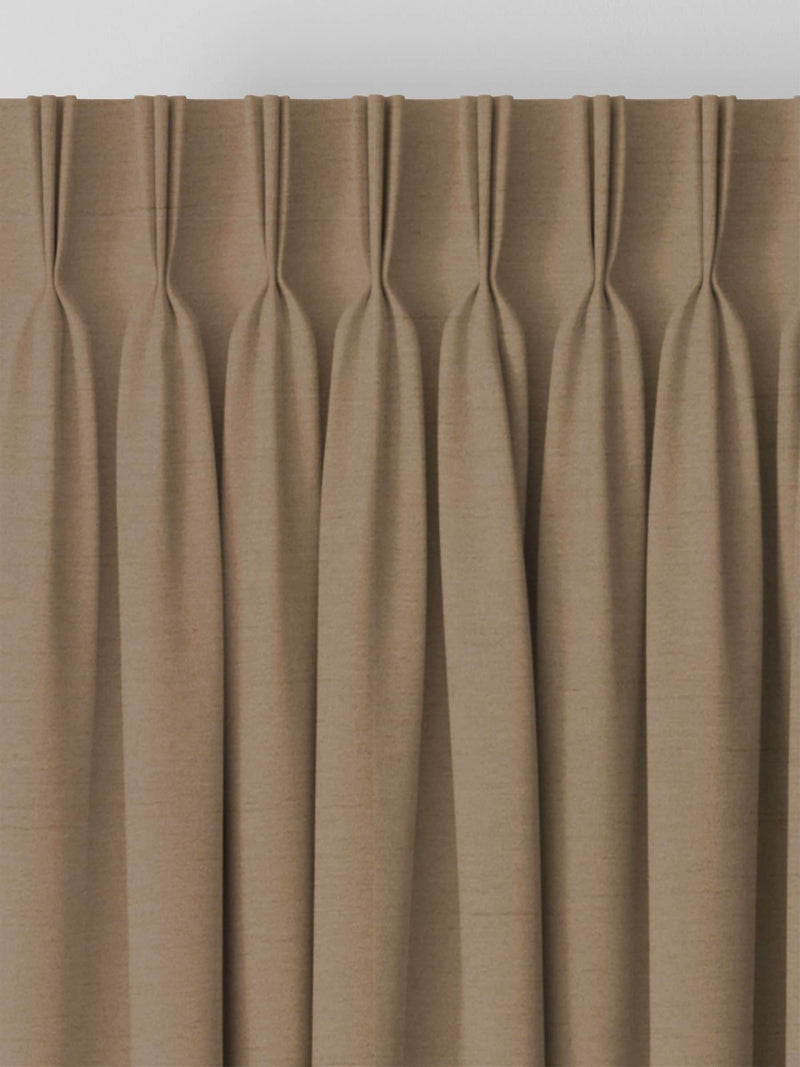 Eloise made to measure curtains in Latte Natural, imported from the UK