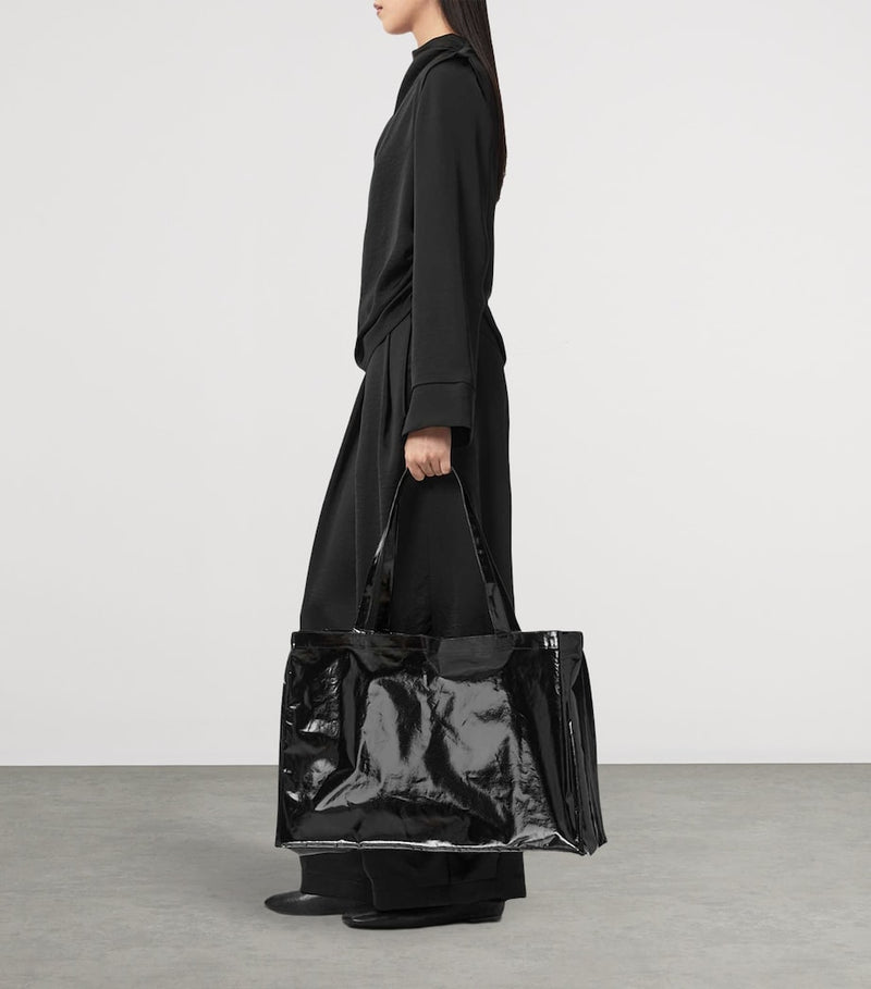 AllSaints large laminated tote bag in recycled polyester - British product