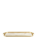 Kaymet anodised aluminium ribbed carry tray with white marble design, UK version
