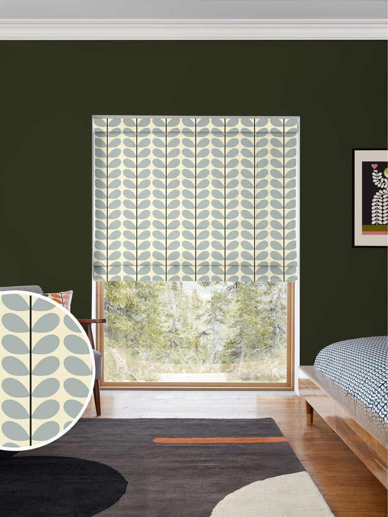Orla Kiely Roman blind blue 100% cotton two colour stem (British brand)