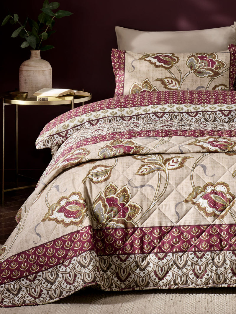 Catherine Lansfield red kashmir floral paisley bedspread - British product