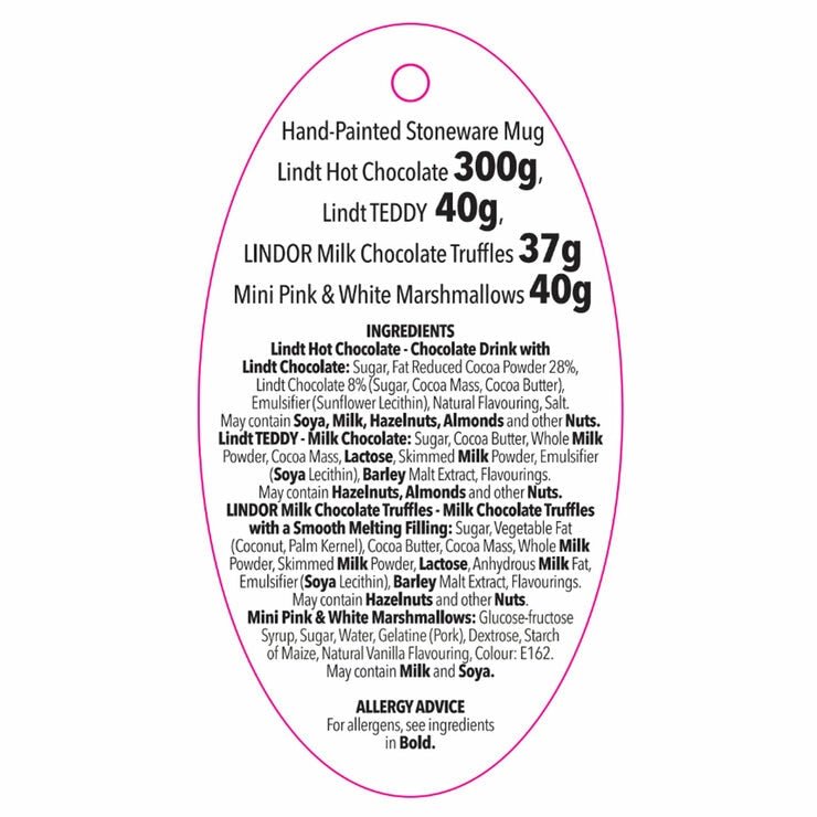 Lindt Hot Chocolate Mug Set stoneware mug and chocolates - British product