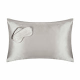Cocoonzzz mulberry silk pillowcase and eyemask set in platinum, imported from the UK