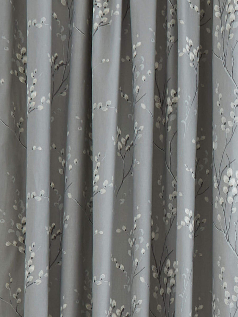 Laura Ashley grey steel pussy willow pencil pleat curtains, UK version