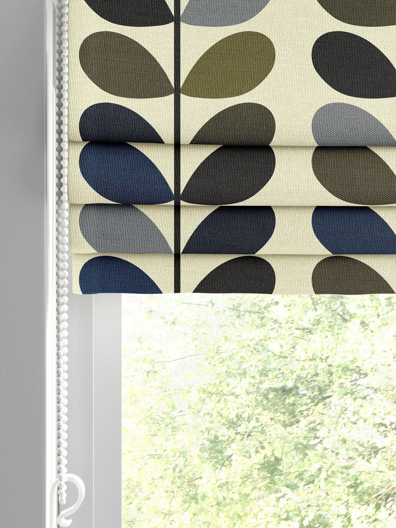 Orla Kiely green multi stem cotton roman blind, UK version