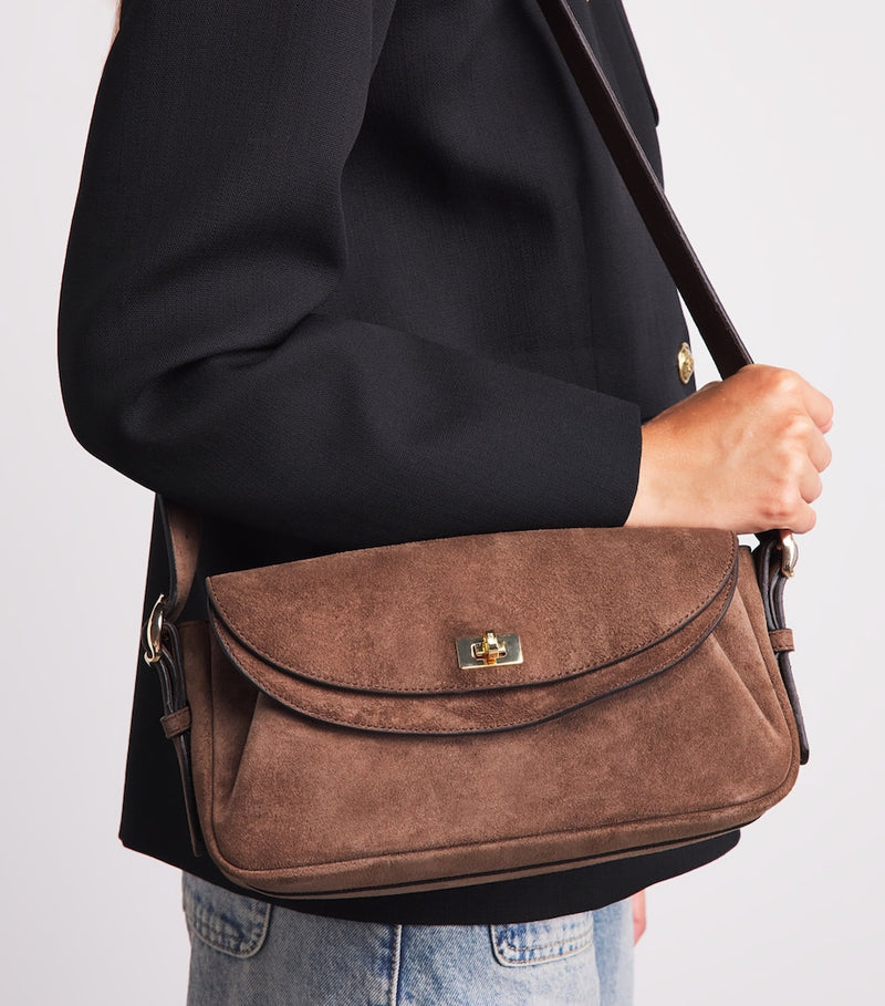Sandro Paris suede Le Mambo shoulder bag (British brand)