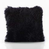 Coussin Bowron noir en peau de mouton 35x35cm, version UK