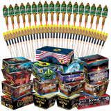 Black Cat Ultimate Show firework display kit with 70 pieces - British product