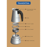 Tramontina stainless steel moka pot 350ml (British brand)