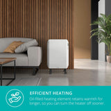 Duux Edge oil filled radiator 2000W white, UK version