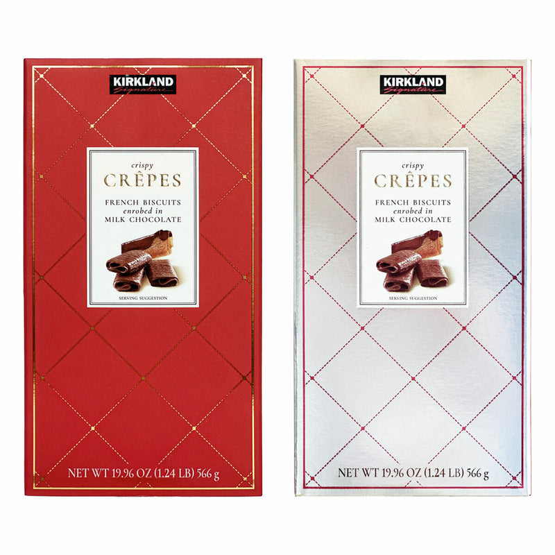 Kirkland Signature milk chocolate crêpes 2 colours 566g, UK version