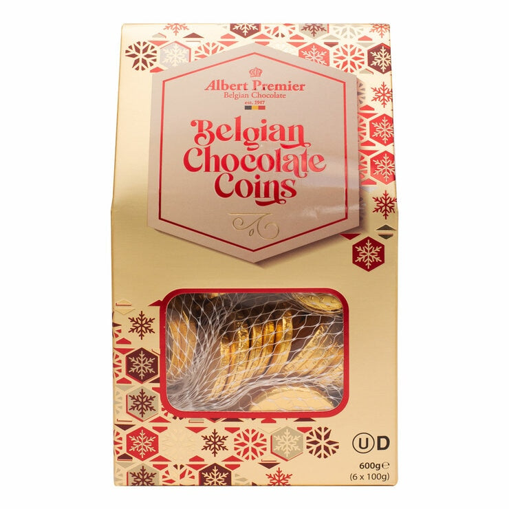 Albert Premier Belgian milk chocolate coin tote 600g - British product