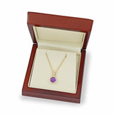 Costco round cut amethyst diamond pendant 18ct gold - British product