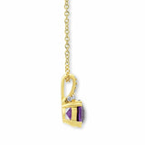 Costco round cut amethyst diamond pendant 18ct gold - British product