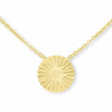 Costco UK 14ct Yellow Gold Textured Disc Pendant Necklace, 17 inches- Buy online at McGrocer