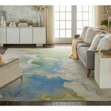 Costco UK Nourison Prismatic Blue Seafoam Rug, 236 x 297 cm- Buy online at McGrocer