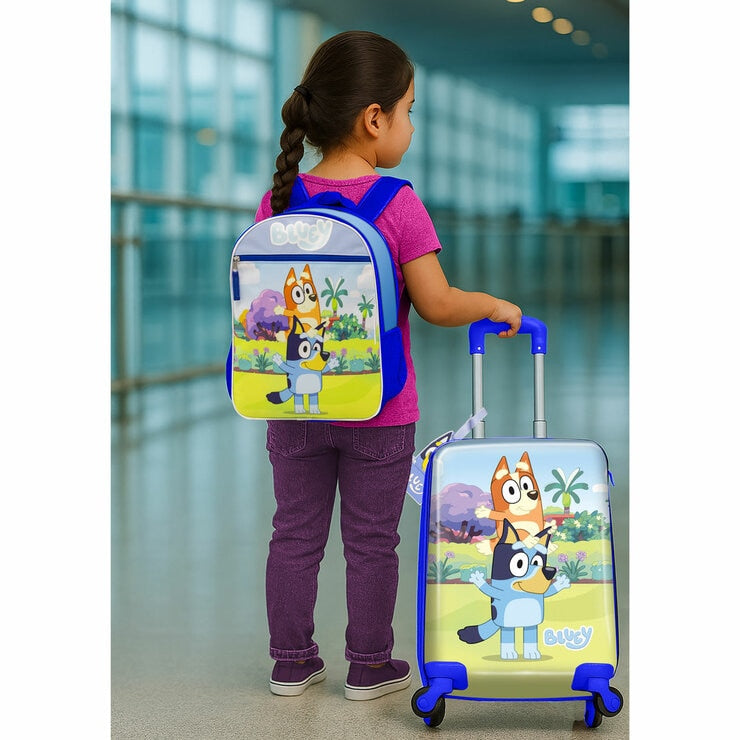 Kids travel set with hard-sided suitcase and backpack - British product