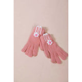SVNX gestrickte Blumenhandschuhe in Pink Einheitsgröße - Britisches Produkt