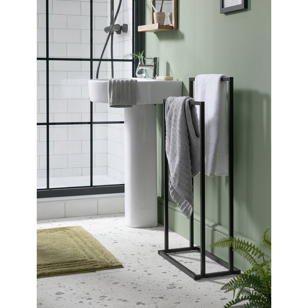 Habitat 2-tier freestanding towel rail black - British product