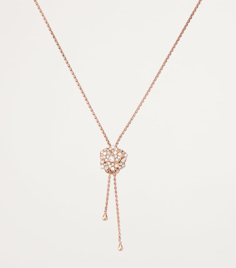 Piaget rose gold diamond rose pendant necklace - British product