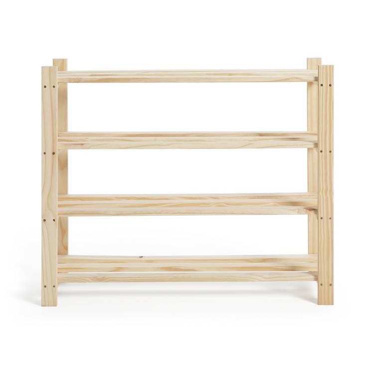 Argos Home 4 shelf shoe storage rack pine, imported from the UK