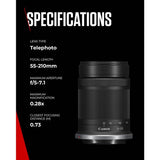 Canon 55-210mm f/5-7.1 IS STM telephoto lens - British product
