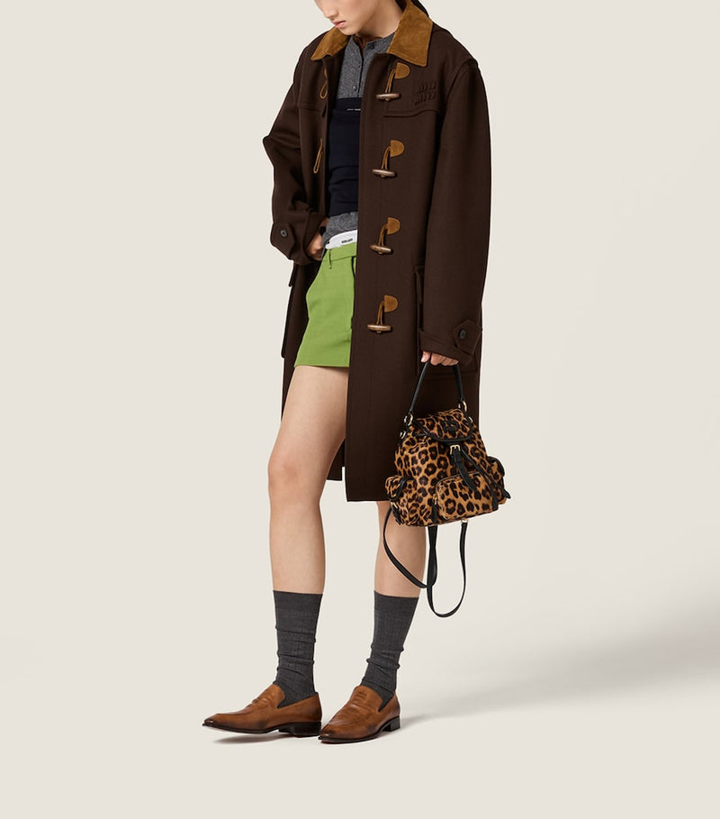 Miu Miu leopard calf hair backpack luxury accessory - British product