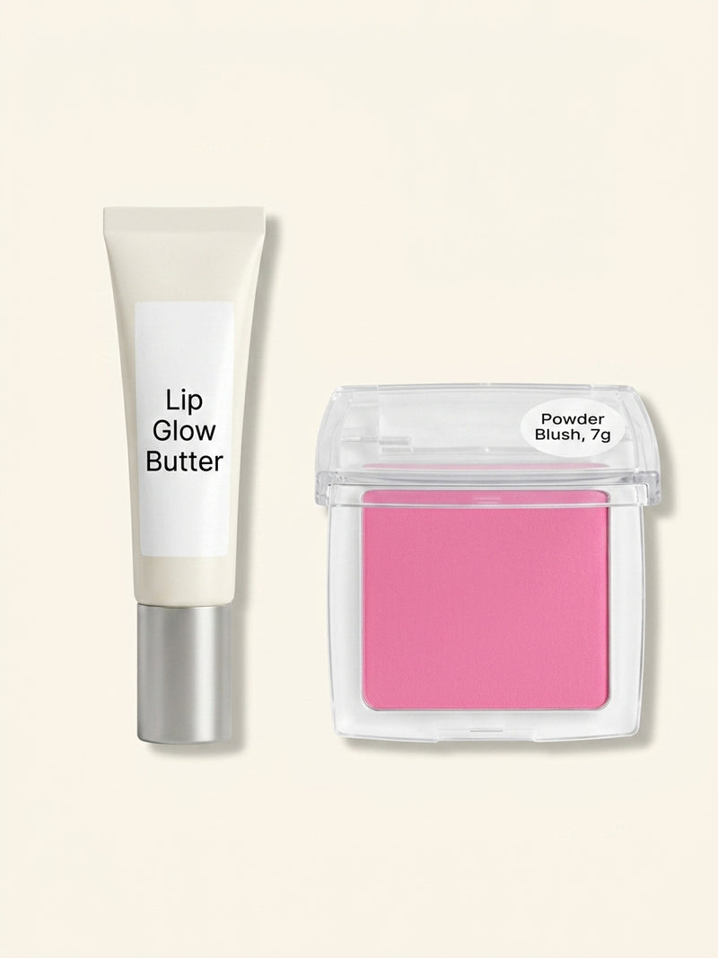 DIOR Addict Lip Glow Butter 101 Glazed Pink 10ml and Rosy Glow Blush 001 Pink 4.5g - British product