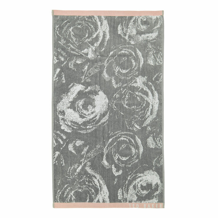 Ted Baker Grey Rose bath and hand towel bundle, imported from the UK