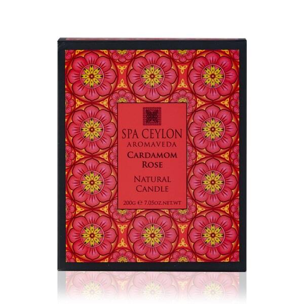 SPA CEYLON Cardamom Rose candle 200g - British product