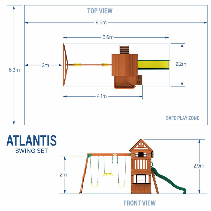 Backyard Discovery Atlantis wooden climbing frame playset - British product