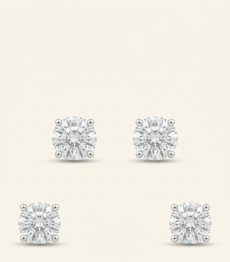 Cartier Trinity stud earrings mixed gold diamonds (British brand)