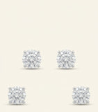 Cartier Trinity stud earrings mixed gold diamonds (British brand)