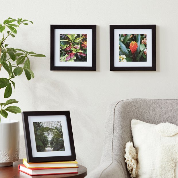 Habitat set of 3 black picture frames 17x17cm (British brand)