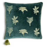 Habitat embroidered palm green cushion 43x43cm, UK version