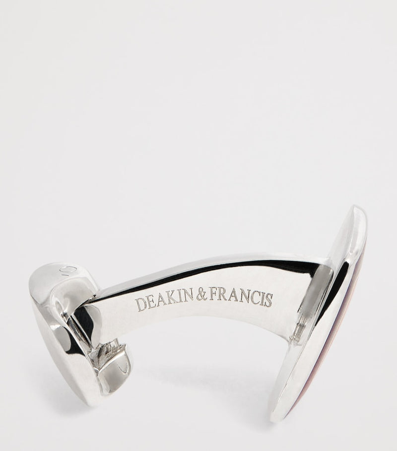 Deakin & Francis sterling silver and enamel cufflinks, UK version