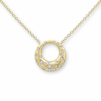 Costco UK 0.15ctw Round Brilliant Cut Diamond Circle Necklace 14ct Yellow Gold- Buy online at McGrocer