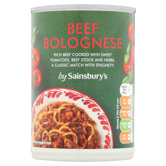 Sainsbury's Beef Bolognese 392g Hot meat & meals Sainsburys   