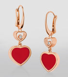 Chopard Happy Hearts earrings rose gold carnelian moving diamond, UK version