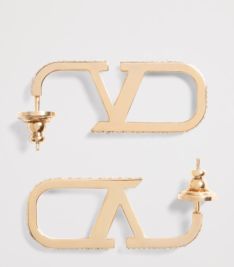 Valentino Garavani large VLogo hoop earrings gold-tone, UK version