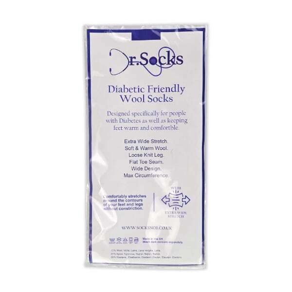 Dr.Socks black wool diabetic seamless socks, imported from the UK