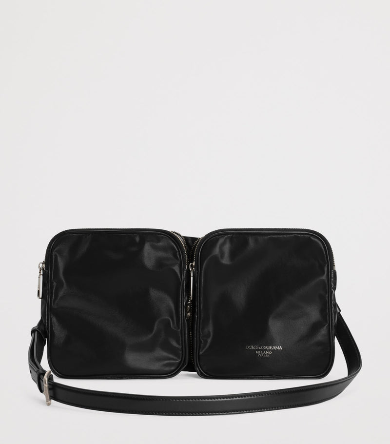 Dolce&Gabbana patent leather cross-body bag with silver-tone hardware - British product