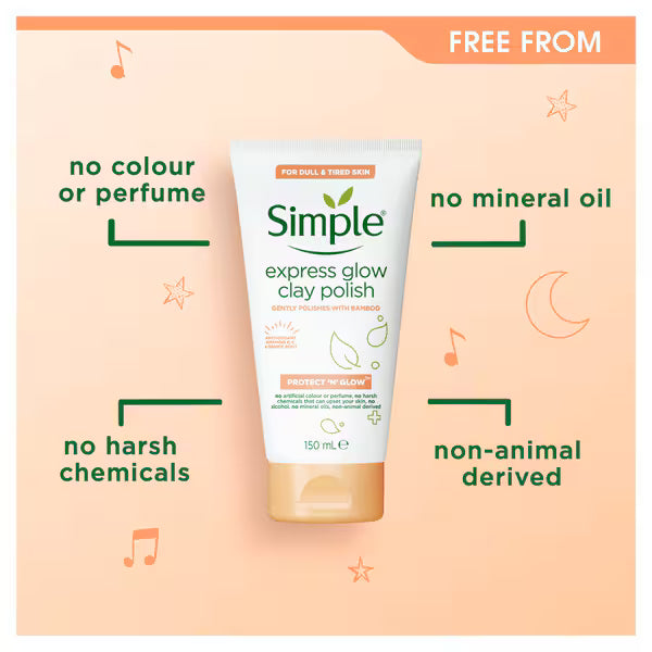 Simple Glow+ Clay Cleanser 150ml (British brand)